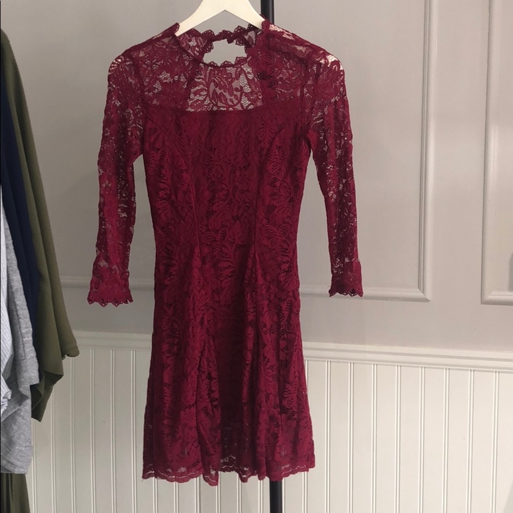 Red lace dress